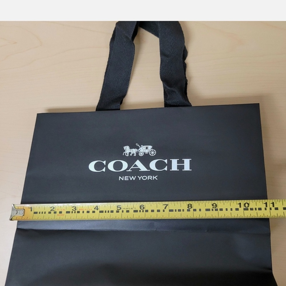 2 COACH NY Logo Reusable Black Paper Shopping Bags Envelope NEW White Dust Bag - Picture 7 of 16